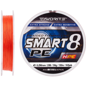 Шнур Favorite Smart PE 8x 150 м # 3/0.296 мм 19 кг Красно-оранжевый (16931087) в Днепре