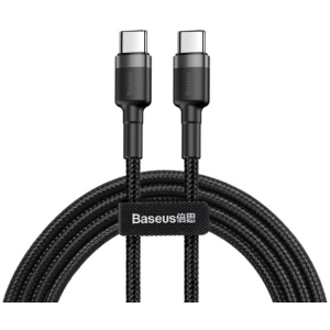 Кабель Baseus Cafule PD2.0 60Вт Type-C cable 20В 3A 2 м Gray/Black (CATKLF-HG1) надійний