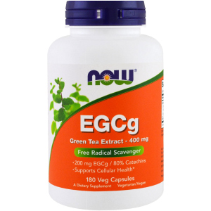 Натуральна добавка Now Foods EGCG Green Tea Extract 400 мг 180 гелевих капсул (733739047571) в Дніпрі