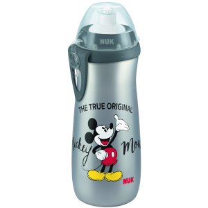 Поильник NUK Disney Mickey Sport з насадкою тяги-штовхай 450 мл чорний з сірим (4008600400684) в Дніпрі