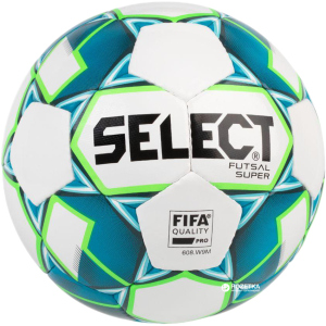 Мяч футзальный Select Futsal Super FIFA (250) №4 White-Blue (5703543186723) в Днепре