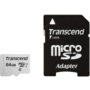 Transcend 300S microSDXC 64GB UHS-I U1 + SD-адаптер (TS64GUSD300S-A) в Дніпрі