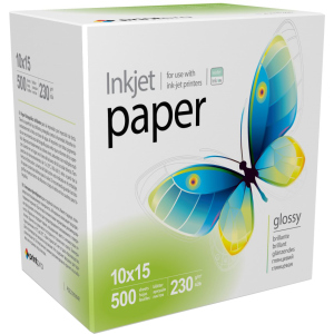 Папір PrintPro глянсовий 230 г/м 10x15 500 арк. надійний