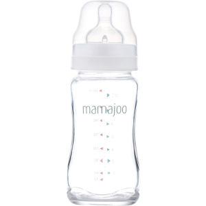 Скляна пляшка для годування Mamajoo №2 M із силіконовою соскою 240 мл (8697767124418) ТОП в Дніпрі