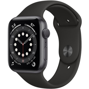 купити Смарт-годинник Apple Watch Series 6 GPS 44mm Space Gray Aluminium Case with Black Sport Band (M00H3UL/A)