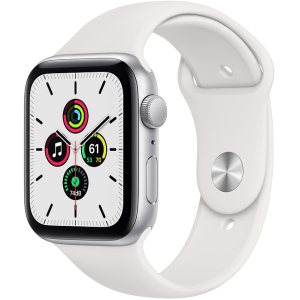купить Смарт-часы Apple Watch SE GPS 44mm Silver Aluminium Case with White Sport Band (MYDQ2UL/A)