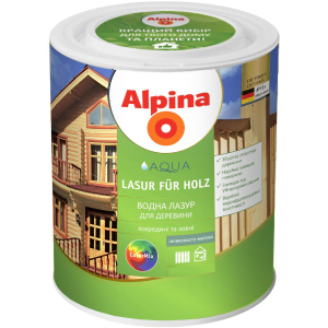 Лазур Alpina Aqua Lasur Fur Holz шовковисто-матовий 0.75 л Прозорий (930375) ТОП в Дніпрі