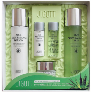 Набір зволожуючої косметики Jigott Aloe Aqua Balance Skin Care 3 Set з алоє (8809541281280) ТОП в Дніпрі