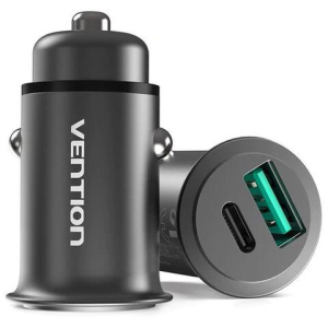 Автомобільний зарядний пристрій Vention Power Delivery Port QC3.0 24W Black (CC-63-H)