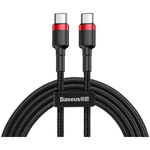 Кабель Baseus Cafule USB Type-C 3A 60W 1.0 м Black/Red (CATKLF-G91) краща модель в Дніпрі