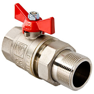 Кран із напівзгоном Valtec DN 1/2" (PN 40) з червоною ручкою (VT.227.N.04) краща модель в Дніпрі