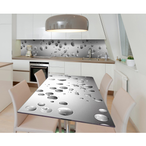 купити Вінілова 3D наклейка на стіл Zatarga Бризки білого глянцю 650х1200 мм (Z185111/1st)