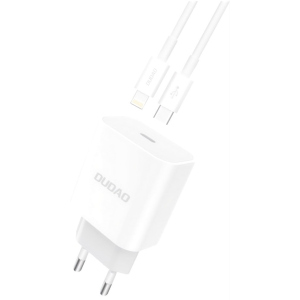 Зарядний пристрій Dudao Power Port PD A8EUset 20W Type-C з кабелем Type-C Lightning White (QT-DudaoA8EUset) ТОП в Дніпрі