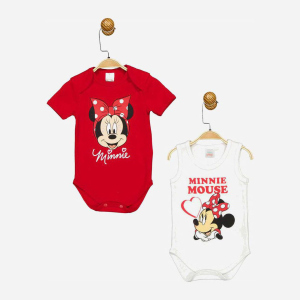 Боді Disney Minni Mouse MN17359 74-80 см 2 шт Біло-червоне (8691109875792) краща модель в Дніпрі