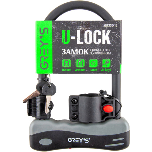 Замок Grey`s скоба U-lock із кріпленням 12 x 165 x 245 мм (GR33012) ТОП в Дніпрі