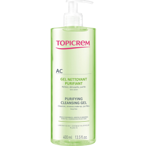 Очищающий себорегулирующий гель для лица Topicrem AC Purifying Cleansing Gel 400 мл (3700281703269)