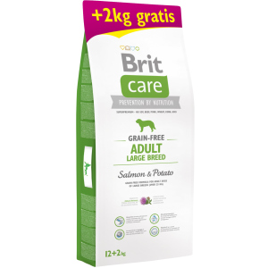 хорошая модель Сухой корм для собак весом от 25 кг Brit Care GF Adult Large Breed Salmon & Potato 12+2 кг (8595602522224)