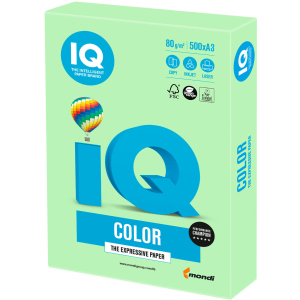 Бумага офисная IQ Color MG28 A3 80 г/м2 500 листов Зеленая (9003974402727) лучшая модель в Днепре