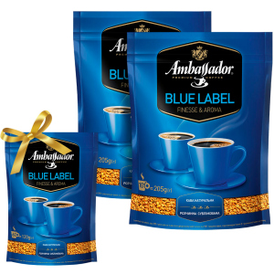 Набор Ambassador Кофе растворимый Blue Label 205 г х 2 шт + Кофе растворимый Blue Label 120 г (8720254065632) надежный