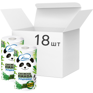 Упаковка бумажных полотенец Снежная Панда Big Roll 2 слоя 18 шт (4823019010985) ТОП в Днепре