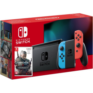 Nintendo Switch Neon Blue-Red (Upgraded version) + Игра The Witcher 3: Wild Hunt Complete Edition (русская версия) ТОП в Днепре