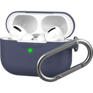 Силіконовий чохол AhaStyle з карабіном для Apple AirPods Pro Dark Blue (AHA-0P100-NBL)