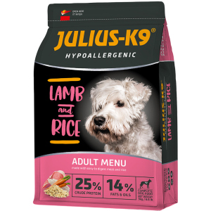 Сухой гипоаллергенный корм для взрослых собак высшего качества Julius-K9 LAMB and RICE Adult С ягненком и рисом 3 кг (5998274312736) в Днепре