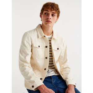 Джинсовая куртка Pull & Bear 5714/542/251-ABAK L Молочная (05714542251046) ТОП в Днепре