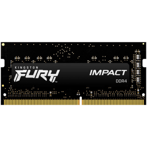 Оперативна пам'ять Kingston Fury SODIMM DDR4-3200 16384MB PC4-25600 Impact Black (KF432S20IB/16) в Дніпрі