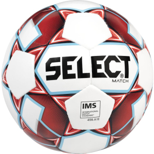 Мяч футбольный SELECT MATCH IMS 018 Бело-красный 5 (5703543203819) в Днепре