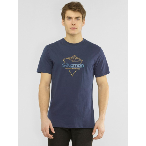 Футболка Salomon Blend Logo Tee M LC1408400 S Синя (0193128348342) ТОП в Дніпрі