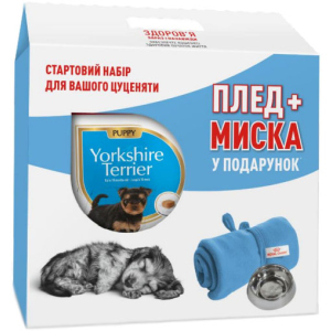 Сухий повнораційний корм Royal Canin Yorkshire Terrier Puppy для цуценят породи йоркширський тер'єр від 2 до 10 місяців 1.5 кг + плед та миска в подарунок (11_11106) в Дніпрі