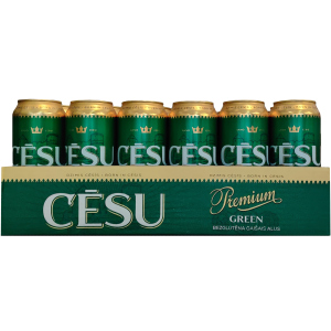 Упаковка пива Cēsu Premium Green Gluten-free Lager безглютенове світле фільтроване 4.7% 0.5 л х 24 шт (4750142004058) в Дніпрі