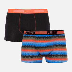 Набір трусів Puma Worldhood Stripe Trunk 2P 501004001-030 2 шт L Чорний з червоним та синім (8718824805542) ТОП в Дніпрі