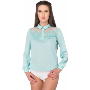 Боді-блузка AREFEVA C5272 S (44) Turquoise Ivory (5902205177059) краща модель в Дніпрі