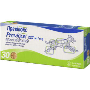 купити Високоселективний нестероїдний протизапальний препарат Merial Previcox L у таблетках 227 мг (3661103020707)