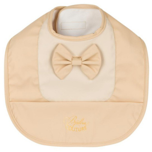 хорошая модель Слюнявчик-нагрудник Bjallra of Sweden Beige Bow (BC1038)