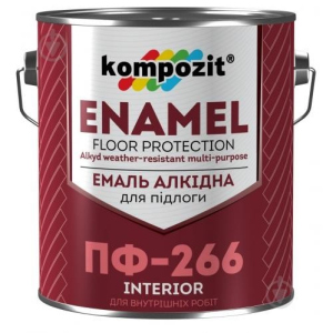 хорошая модель Эмаль Kompozit ПФ-266 ( Композит ПФ-266 ) 2.8 кг алкидная, для пола внутри зданий