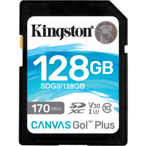 Kingston SDXC 128 ГБ Canvas Go! Plus Class 10 UHS-I U3 V30 (SDG3/128 ГБ) в Дніпрі