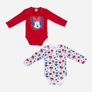 Боді Disney Minnie Mouse MN18363 2 шт 86-92 см Біло-червоне (8691109924391) краща модель в Дніпрі