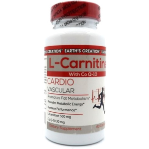 Жироспалювач Earths Creation L Carnitine 500 мг + Co-Q 10 30 мг 60 капсул (608786009806) рейтинг