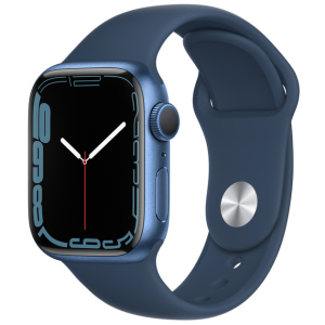 Смарт-годинник Apple Watch Series 7 GPS 41mm Blue Aluminium Case with Deep Navy Sport Band (MKN13UL/A) в Дніпрі