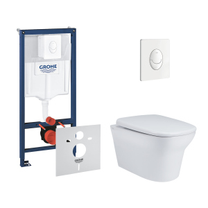 Набор инсталляция 4 в 1 Grohe Rapid SL 38722001 + унитаз с сиденьем Qtap Gemini QT25332614EW лучшая модель в Днепре