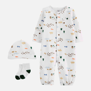 Комплект (шапочка + чоловічок + шкарпетки) Carters 1J655310 62 см 969 PRT Print (194133532559) краща модель в Дніпрі