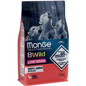 Сухий корм Monge Dog Bwild Low Grain Puppy & Junior оленина 2.5 кг (8009470011853) краща модель в Дніпрі