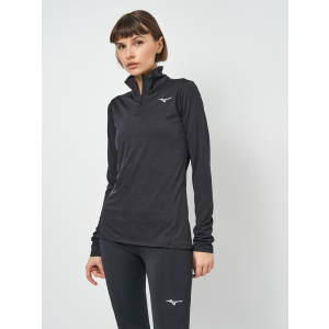 Спортивна кофта Mizuno Impulse Core LS HZ J2GA171609 S Чорна (5059431209723) краща модель в Дніпрі