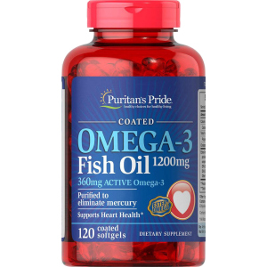 Натуральна добавка Puritan's Pride Omega-3 Fish Oil 1200 мг 100 капсул (025077133260) краща модель в Дніпрі