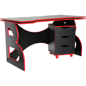 Геймерський стіл із тумбою Barsky Game HG-05/СUP-05/ПК-01 Red краща модель в Дніпрі