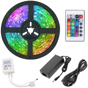 Світлодіодна стрічка UFT RGB LED LS02 5м з пультом ДУ блоком живлення та контролером в Дніпрі