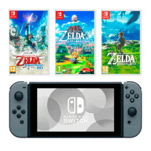 Набір Nintendo Switch Grey 32GB Новий + The Legend of Zelda Breath of The Wild + Link's Awakening + Skyward Sword HD рейтинг